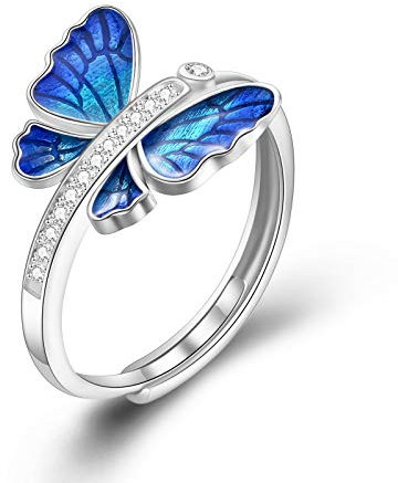 VONALA 925 Sterling Silber Schmetterlingsring f¨¹r Frauen M?dchen