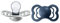 BIBS Supreme Schnuller 2er-Pack, BPA-frei, Symmetrischer Nippel. Silikon, Hergestellt in Dänemark. 6-18 Monate (2er Pack), Cloud/Steel Blue