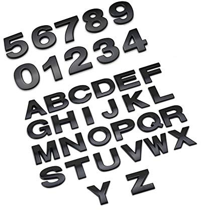 NewL Benutzerdefinierte Metall-Buchstaben für Auto und Briefkasten, Hausaufkleber, Emblem, Namensschild (schwarz)