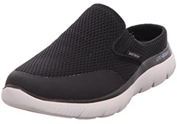 Skechers Summits Vindicator Zuecos para hombre, pantuflas, deslizantes, informales, zapatos de jardín, anchura: regular, plantilla extraíble, Negro 232296 Blk, 43 EU