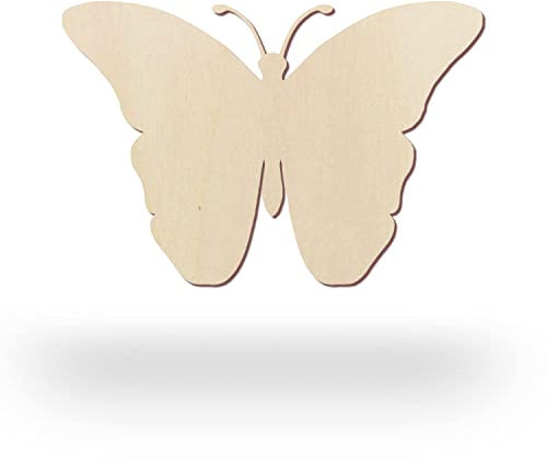 Kleenes Traumhandel Holztiere - Tiere aus Holz - Wanddeko Tiere - Tierscheiben - Tierform aus Holz für Kinderzimmer, Wohnzimmer, Geburtstag (Schmetterling, 3er Pack - 33 cm Breite)