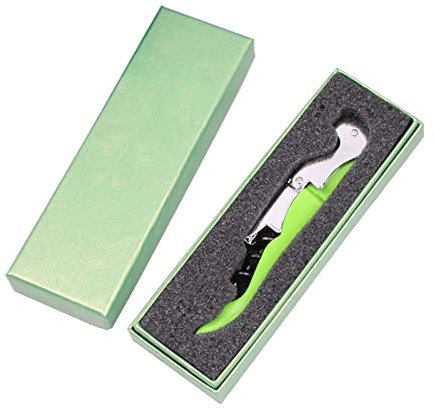 Cavatappi da Cameriere,68g 3 in 1 Cavatappi Professionali Sommelier,Corkscrew Wine Opener Apribottiglie Vino,Acciaio Inox,Scatola Regalo (Verde)
