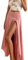 Odizli Jupe longue d'été élastique pour femme - Taille haute - Avec fente, Rose, M