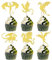 SYKYCTCY 24 Pack Dragon Cupcake Toppers Glitter Fantasy Birthday Cupcake Picks for Medieval Dragon Theme Baby Shower Kids Birthday Party Cake Decorations Supplies Gold