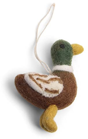 En Gry & SIF - 17713 - Baumanhänger, Ente, Erpel, Mehrfarbig, Filz, 8cm, Handarbeit