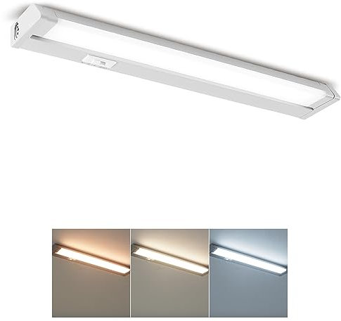 ANWIO Barra LED Sottopensile Cucina 6W,Luce LED Sottopensile Cucina,Striscia LED Sottopensile,Lampada LED Dimmerabile Sottopensile,neon LED,Luce Notturna,3000K/4000K/6500K,480LM,Lunga 35.6CM EUM-M2