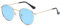RUNHUIS Rund polarisierte Sonnenbrille Damen Herren Klassische Super Leichte Metallrahmen Gläser Mode Brillen für Fahren Angeln Gold/Blau