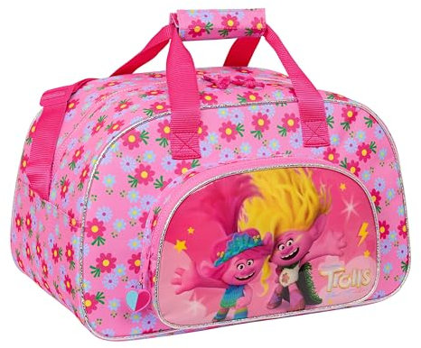 Safta Trolls 3 - Sporttasche, Rucksack, ideal für Kinder verschiedener Altersgruppen, bequem und vielseitig, Qualität und Widerstandsfähigkeit, 40 x 23 x 24 cm, Rosa, Rosa, Estándar, Lässig