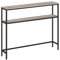 VASAGLE Konsolentisch, schmaler Sofatisch mit 2 Ablagen, 20 x 100 x 80 cm, Flurtisch, 2 Ebenen, für Flur, Wohnzimmer, Schlafzimmer, Greige meliert-tintenschwarz LNT131K02