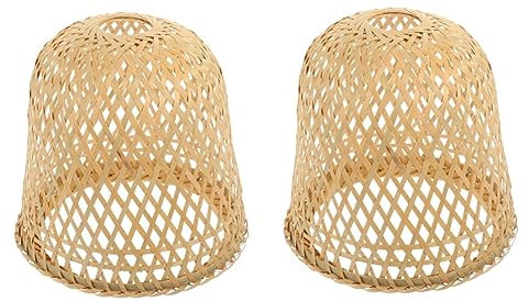 Cabilock 2 Uds Pantalla De Bambú Cubiertas De Luz Para Ventilador De Techo Pantallas De Lámpara De Mimbre Jaula De Luz Colgante Pantallas De Linterna Japonesas Para Lámparas De Pie
