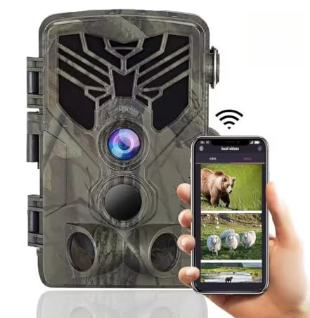 LMHOME Wildkamera WLAN 4K 32MP Wildkamera mit Handyübertragung App 125° Erfassungswinkel Auslösegeschwindigkeit 0,1 s Wildtierkamera