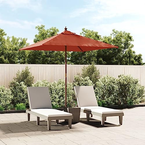 ShGaxin Parasol de Jardin avec mât en Bois Terre Cuite 198x198x231 cm,Pied De Parasol,Parasol avec Pied Inclus,Parasol Balcon