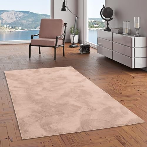 Pergamon Luxus Super Soft Wohnzimmer Kunstfell Teppich Pearl Einfarbig in Rund und Eckig