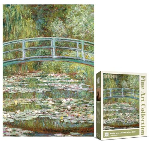 Antelope - 1000 Piece Puzzle for Adults, Bridge Over a Pond of Water Lilies, by Claude Monet, 1899 - Officially Licensed, Jigsaw Puzzles 1000 Pieces, High Resolution, Matte Finish, No Dust