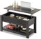WLIVE Coffee Table with Lift-Top and Large Storage Space, Lift Up Coffee Table for Storage and Organization, Charcoal Black