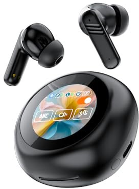 Xmenha Wireless Earbuds Noise Cancelling Headphones mit Touchscreen In Ear ANC Aktive Geräuschunterdrückung Kopfhörer Bluetooth kabellos mit Bildschirm schnurlos drahtlos Ohrhörer im Ohr Earphones