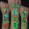 Leuchtende Tattoos für Kinder, 8 Blätter Temporäre Tattoo Set, Tattoos zum Aufkleben, Geburtstag Party Geschenk Dekorationen, Adventskalender Kinder Geschenke