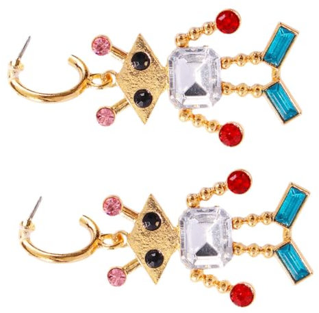 DEARMAMY 1 Paar Roboter-ohrstecker Retro-ohrringe Edelsteinohrringe Für Frauen Trendige Ohrringe Ufo-ohrringe Ohrringe Für Frauen Im Trend Roboter-ohrringe Diamant-ohrringe Colorful