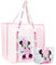Get Trend Minnie Mouse Große Strandtasche Damen Handtasche Mesh Tote Bag mit Kleiner Tasche Shopper Umhängetasche Strand Schwimmbad (Rosa Minnie Mouse)