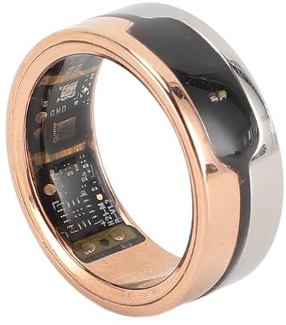 Smart Ring Activity Tracker with Charging Base Sleep Tracking Body Temperature Monitoring Step Counting Touch Control Rose Gold and Silver, for Men Women Teens (Size 8)