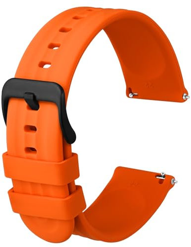 Anbeer Bracelets de Montre en Silicone 19mm, Sport Remplacement Bracelet en Caoutchouc à Libération Rapide pour Hommes Femme, Longueur Normale