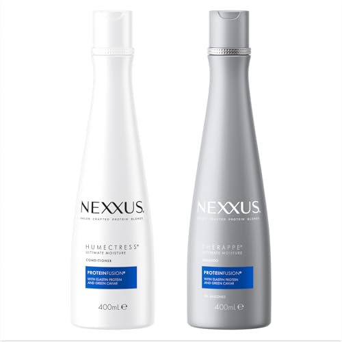 Nexxus Therappe Shampoo 1x 400ml & Humectress Conditioner 1x 400ml mit Elastin und grünem Kaviar für trockenes Haar - weiches, gepflegtes und mit Feuchtigkeit versorgtes Haar