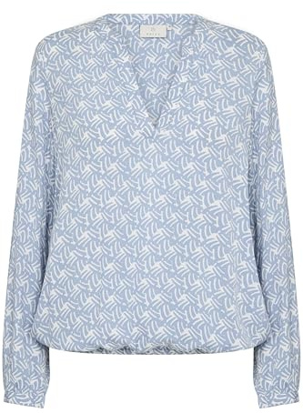 KAFFE Damen Bluse Langarm KAditte Bluse Damen Langarm V Ausschnitt Damen Oberteil Print Lange Ärmel