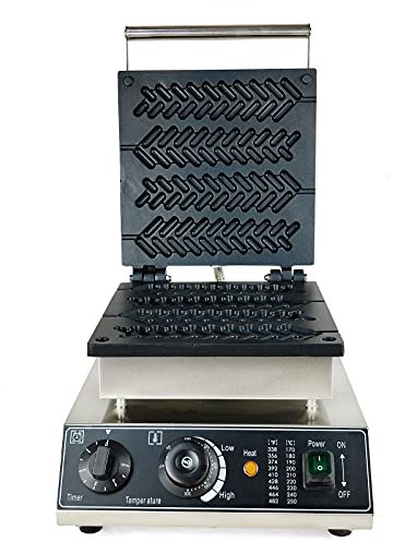 Wulimasun Waffeleisen, multifunktional, 1750 W, kommerziell, elektrische Waffel, Antihaft-Maschine, professionelle Kontrolle von Zeit und Temperatur, 50 ~ 300 °C (4 Weizenform)