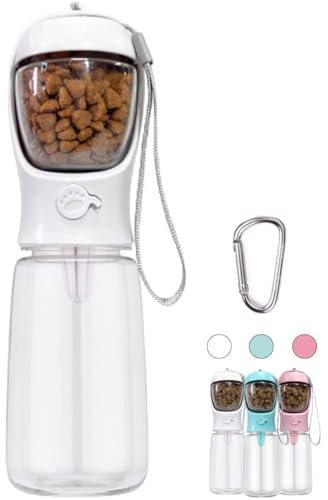 COTOP Botella Agua Perros y Contenedor Comida,550ml Botella Portátil para Beber con 100ml Botella Comida para Perros, Botella Viaje para Pasear Perro, Dispensador Agua para Perros Cachorro Mascota