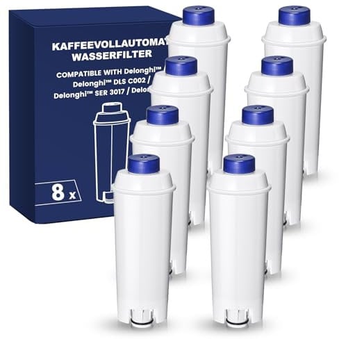 Filswa Kaffeevollautomat Wasserfilter, Ersatz Kompatibel mit Delonghi ECAM-Serie, Dinamica, Cappuccino System, Magnifica, ETAM Autentica und Verschiedener Modelle von Esam,(8)