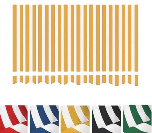 MACAGGTNTU 150cm 200cm 250cm Strisce Tessuto per Tende da Sole Ricambio per Tenda da Sole Retrattile Manuale, Telo di Ricambio per Tenda da Sole con Mantovana(Yellow,8x6.5ft/250x200cm)