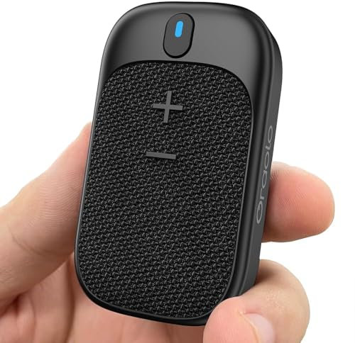 oraolo Wearable Bluetooth Speaker, Clip-On Portable Speaker,18H Long Playtime, Built-in Mics for Hands-Free Music and Calls, Waterproof Outdoor Speakers for Working/Biking/Hiking/Running