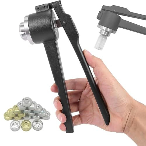 Générique Machine De Capsulage De Bouteilles, Sertisseuse De Flacons Flip Off De 8 À 32mm, Sertisseuse Manuelle Tout Aluminium, 20 À 30 Flacons/Min pour Bouteilles Headspace Et Flacons(28mm)