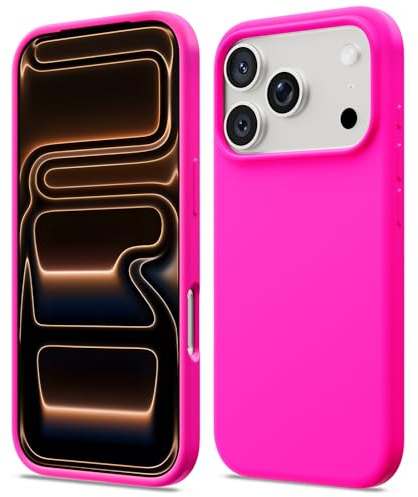 ACRONIX für iPhone 17 Pro Hülle Dünn Silikon - Leuchtend rosa | Premium Flüssigsilikon, dünne Handyhülle, weich und griffig, tolle Haptik, stoß- und kratzfest, große Farbauswahl
