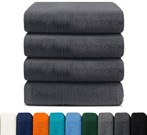 CELESTA Gästehandtuch 4er-Set, 30x50 cm – 100% Baumwolle, Saugstark & Weich – Oeko-TEX Zertifizierte Handtücher – Dunkelgrau