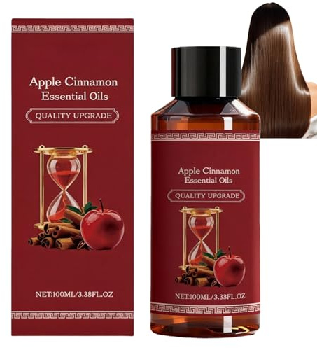 Weihnachtsduft Öl mit Apple und Cinnamon Essential,Duftöl Apfel Zimt,Ätherisches Apfel-Zimt-Haaröl für Anti-Frizz,Tiefenwirksame Pflege,Frisch und Spritzig,Vielseitig für Haus, Körper,Massage