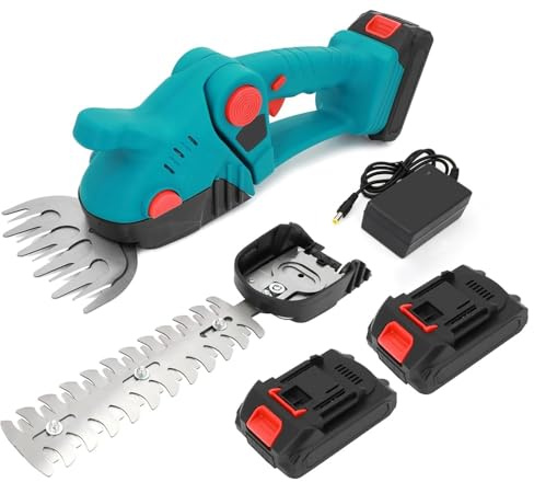 Tagliasiepi con 2 Batterie 48V 2 in 1 Cesoie da Giardino Senza Fili Lama per Erba e Tagliasiepi Potatura Giardino