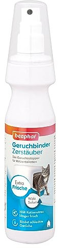 beaphar Geruchbinder Zerstäuber - Geruchsstopper für Katzentoiletten - Katzenklo Deo - Hält Katzenstreu länger frisch - Wirkt Bildung von Urinstein entgegen - 150 ml