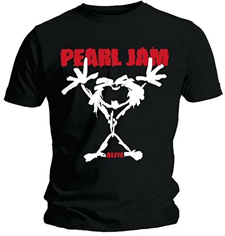 Pearl Jam Official T Shirt Classic Logo Stickman Alive
