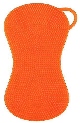 Silikonschwamm Küchenschwamm Reinigungsschwamm multifunktional (Einzelpack, Orange)