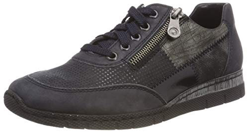 Rieker N5320, Damen Sneaker, Blau (ozean/pazifik/marine/altsilber/schwarz-silber 15), 37 EU (4 UK)