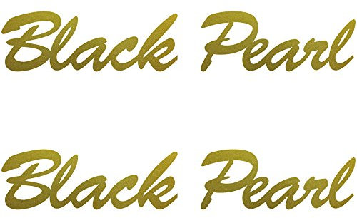 GreenIT 2 Aufkleber Tattoo 20cm Black Pearl Schriftzug Fahrzeug Auto Deko Folie die Cut Decals (Gold)