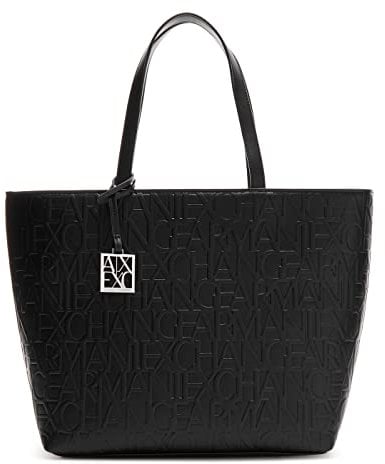 Armani Exchange Damen Liz - Open Medium Shopping handbag, Schwarz (Nero Black), 28x11x40 cm (B x H T) EU