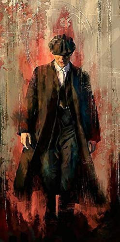 HCHD Peaky Blinders Graffiti Art Peintures Imprimer sur Toile Art Affiches et Impressions Portrait de Tommy Shelby Art Photos Decor de la Maison (Color : J566, Size (inch) : 50x100cm no Frame)