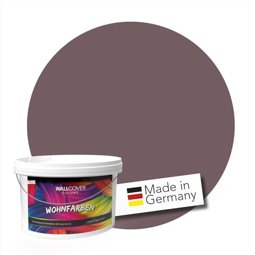 WALLCOVER hochwertige Wandfarbe für Innen | Rot | 5L für 40m² | Innenfarbe dunkel Matt | Hochdeckend (Klasse 1) | Profi Qualität aus Deutschland