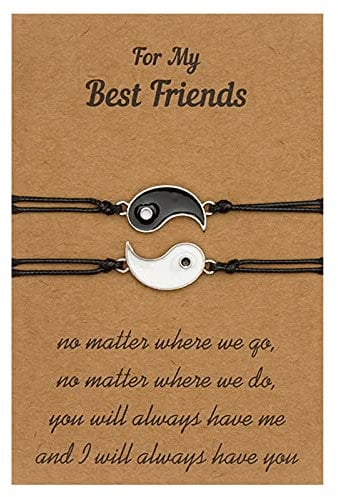 2-4Pcs Yin Yang Tai Chi Beads Infinity Braided String Rope Bracelets Handmade Waterproof Adjustable Cord Strand Bracelet for Men Women Friend Couple Matching Friendship Jewelry Gift, polyamide, alloy
