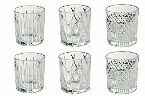 Villa d'Este Home Tivoli Vintage Set 6 vasos de agua 310 ml de vidrio