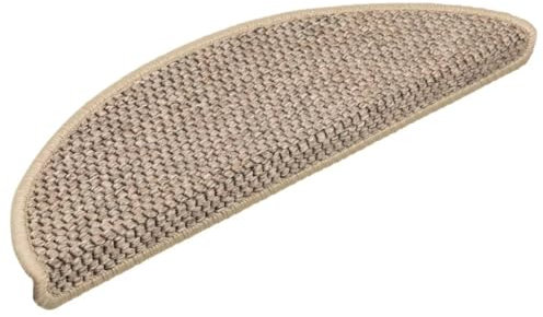 vidaXL Tapis d'Escalier Autocollants 15 pcs, Protections d'Escalier Antidérapantes, Moquettes de Marches Insonorisantes, 56x17x3 cm Beige Foncé