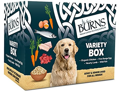 Burns Pet Natural Nutrition Adult & Senior Wet Dog Food Variety Box Chicken, Egg, Lamb & Fish 6 x 395gm
