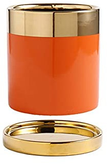 Phnom Penh Orange Pot De Fleur en Céramique Vase Grand Pot De Plantes Succulentes Rond Cactus Et Conteneur De Plantes avec Drainage, Intérieur Belle Maison Accesseur